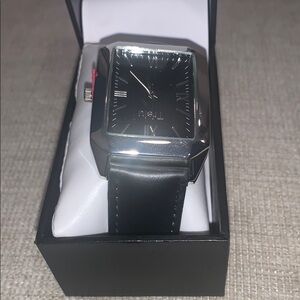 Sleek Black and Silver Digital Watch with Modern Design